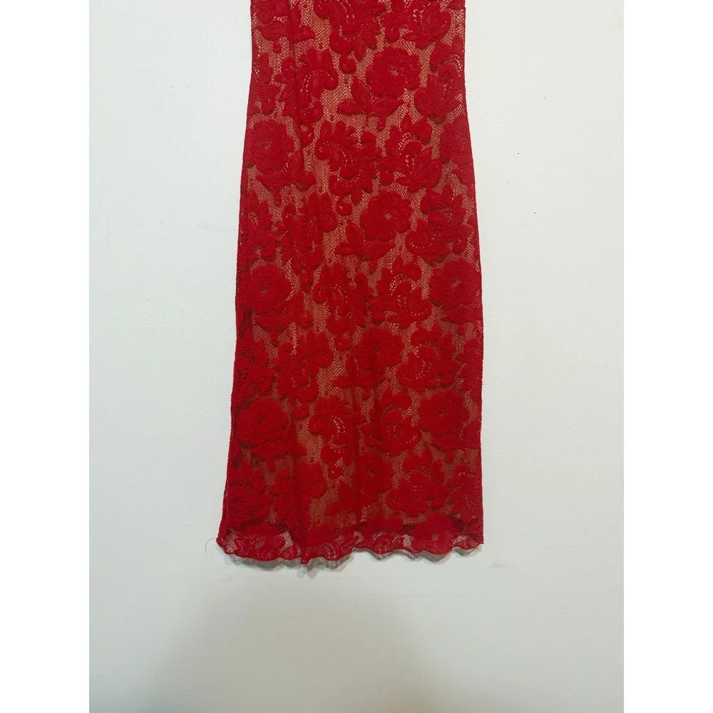 Vtg Frederick's Of Hollywood Old Hollywood Glam Lace Slip Dress Size XL Coquette